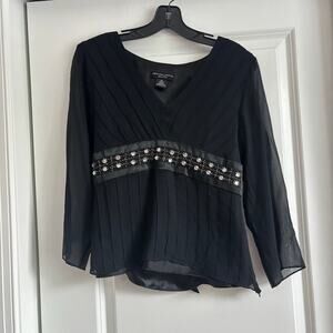 Spencer Jeremy Women’s 100% Silk Empire Waist 90s y2k Top Whimsigoth Sheer PL